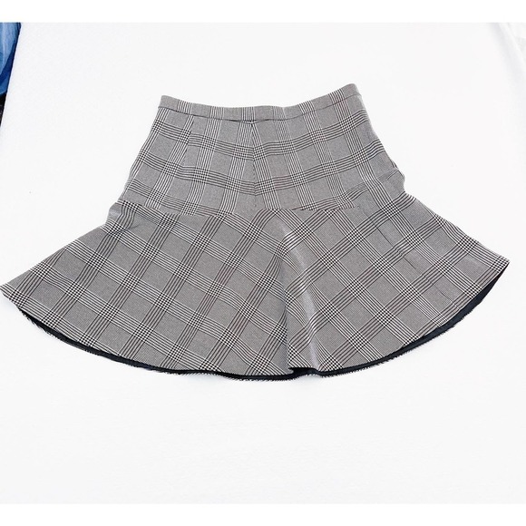 J. Crew Black and White Plaid Skater Skirt SZ2 - Picture 5 of 6